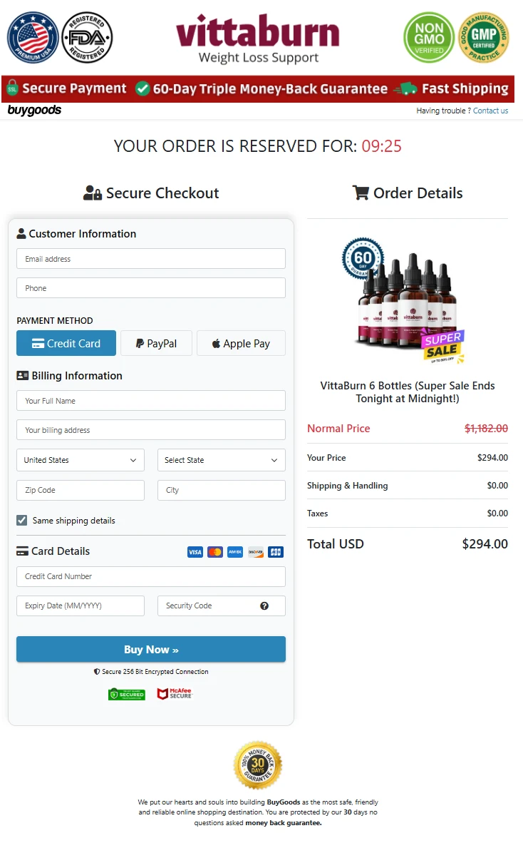 vittaburn-secure-checkout-page